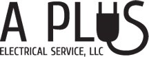 A green background with black letters that say " aplit electrical service, llc ".